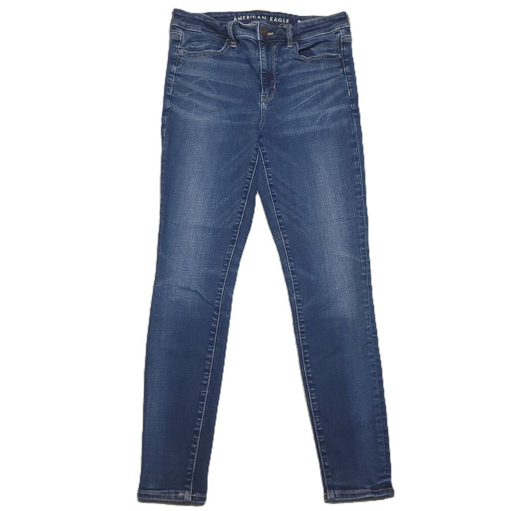 American Eagle Hi Rise Jegging Womens Size 8 Super Stretch Blue Denim Pants